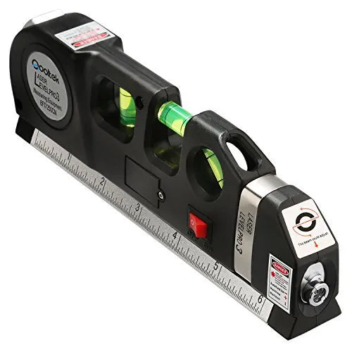 5-in-1 Laser Level Pro 3 – Multi-Purpose Laser Leveler with Measuring Tape, Triple Laser Beam & Built-In Ruler | Perfect Precision Tool for Home & Professional Use
