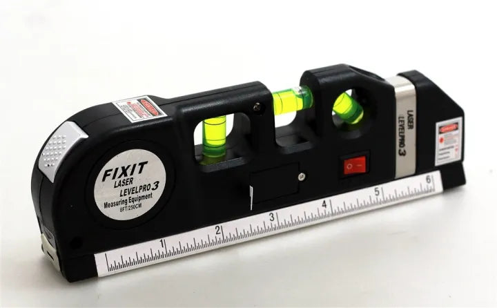 5-in-1 Laser Level Pro 3 – Multi-Purpose Laser Leveler with Measuring Tape, Triple Laser Beam & Built-In Ruler | Perfect Precision Tool for Home & Professional Use