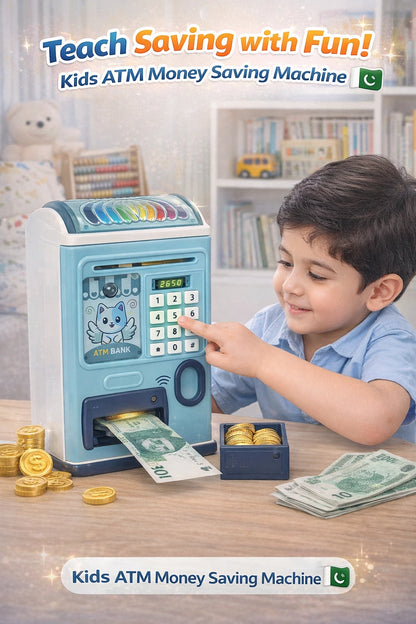 Kids ATM Money Saving Machine – Password Protected Electronic Money Box | Educational Financial Learning Toy