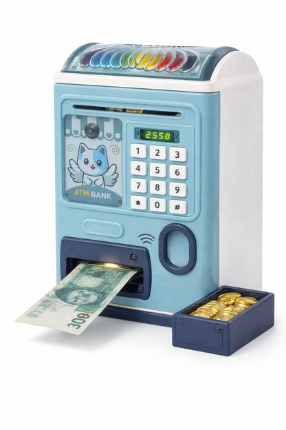 Kids ATM Money Saving Machine – Password Protected Electronic Money Box | Educational Financial Learning Toy